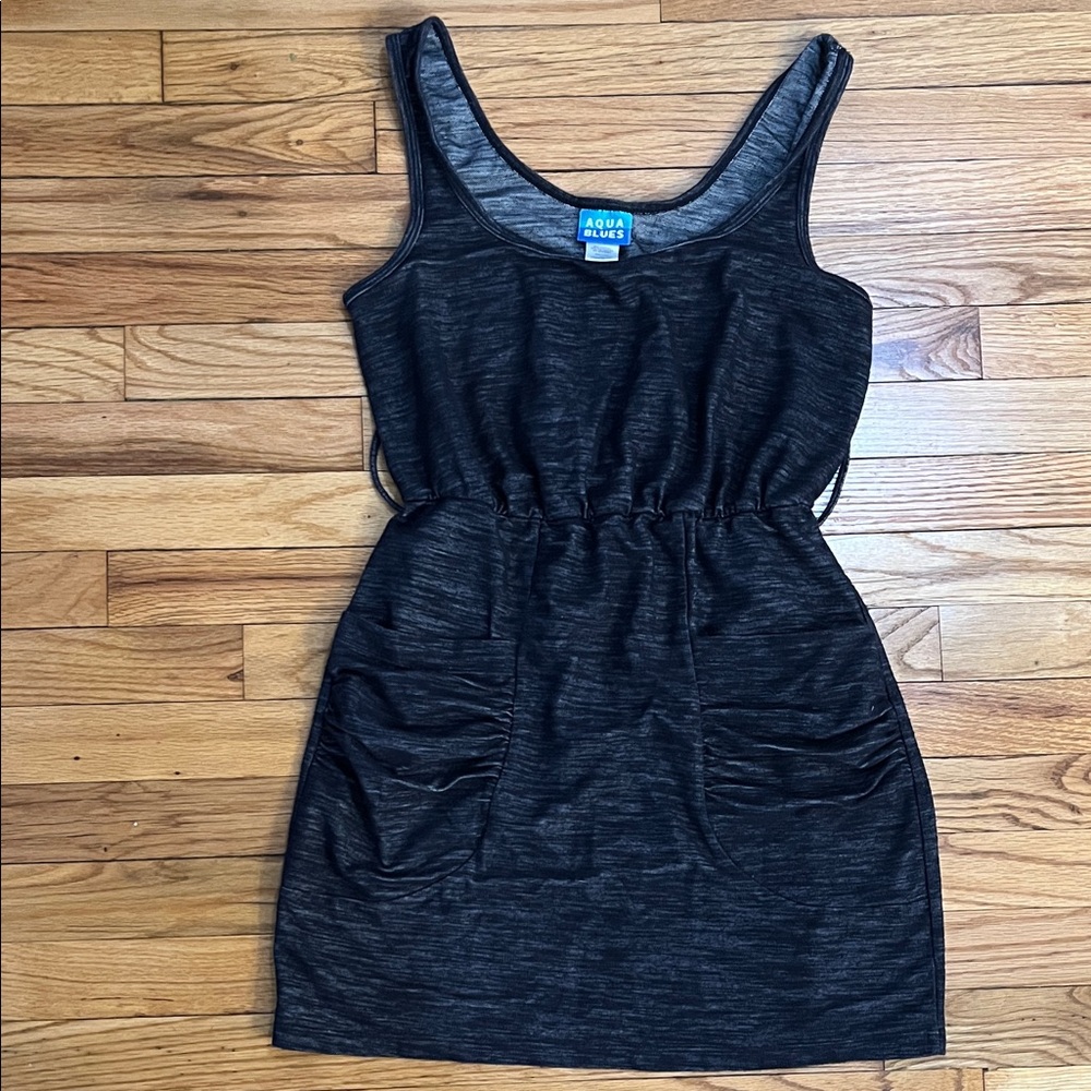 Aqua Charcoal Sleeveless Mini Dress